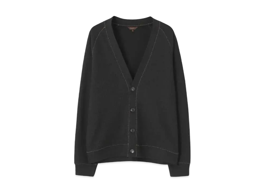 Paul Smith Zigzag Stitch Cardigan Cut And Sew "Black"