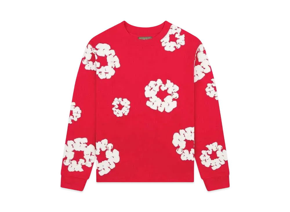 DENIM TEARS Long Sleeve Cotton Wreath Tee "Red"