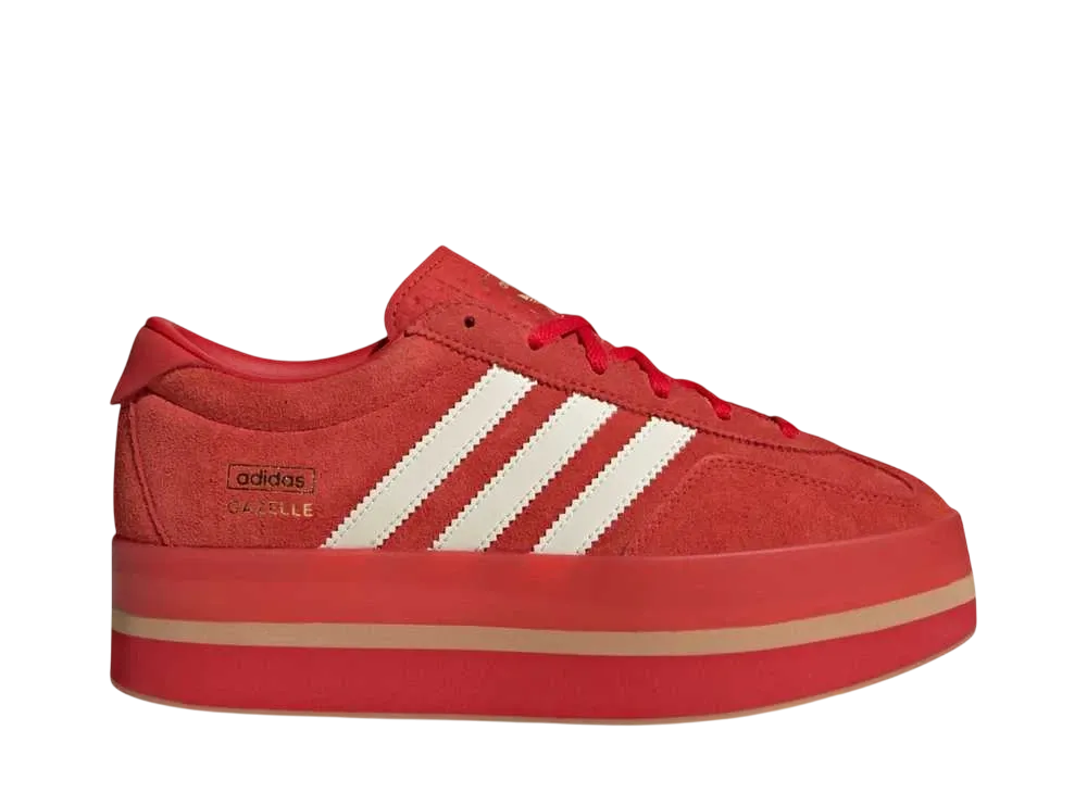 アディダスオリジナルス ウィメンズ ガゼル スタック "レッド/クリームホワイト/ゴールドメタリック"