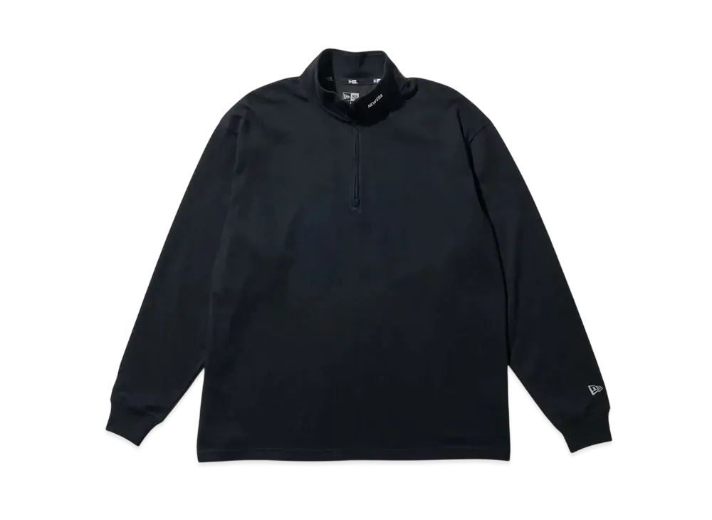 NEW ERA Performance Apparel Long Sleeve Oversized Half-Zip Performance T-Shirt "Black"