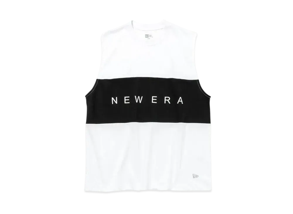 NEW ERA Performance Apparel Performance Muscle Tank Panel Logo "White/Black"