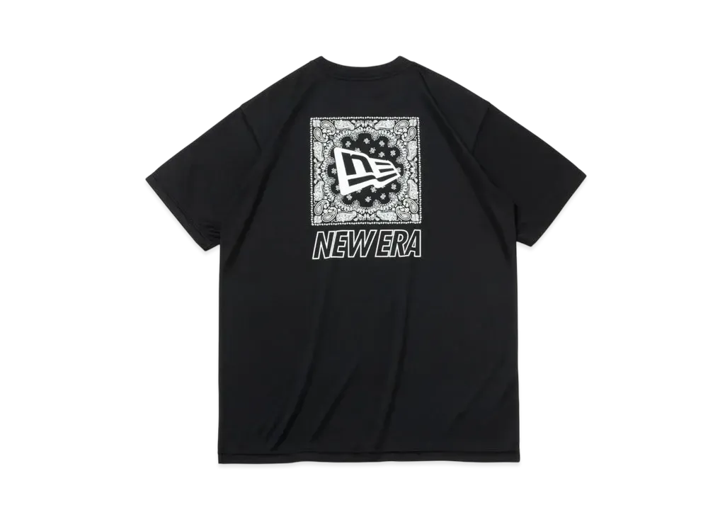 NEW ERA Performance Apparel Short Sleeve Tech T-Shirt Rear Paisley Logo "Black"