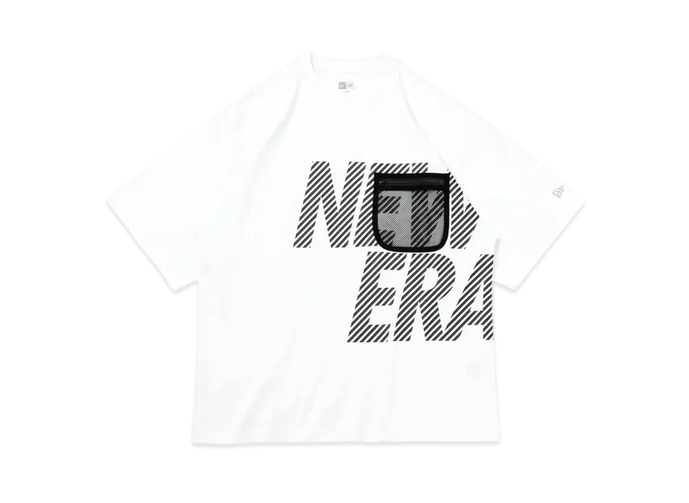 NEW ERA Performance Apparel Short Sleeve Oversized Performance T-shirt Mesh Pocket "White/Black"