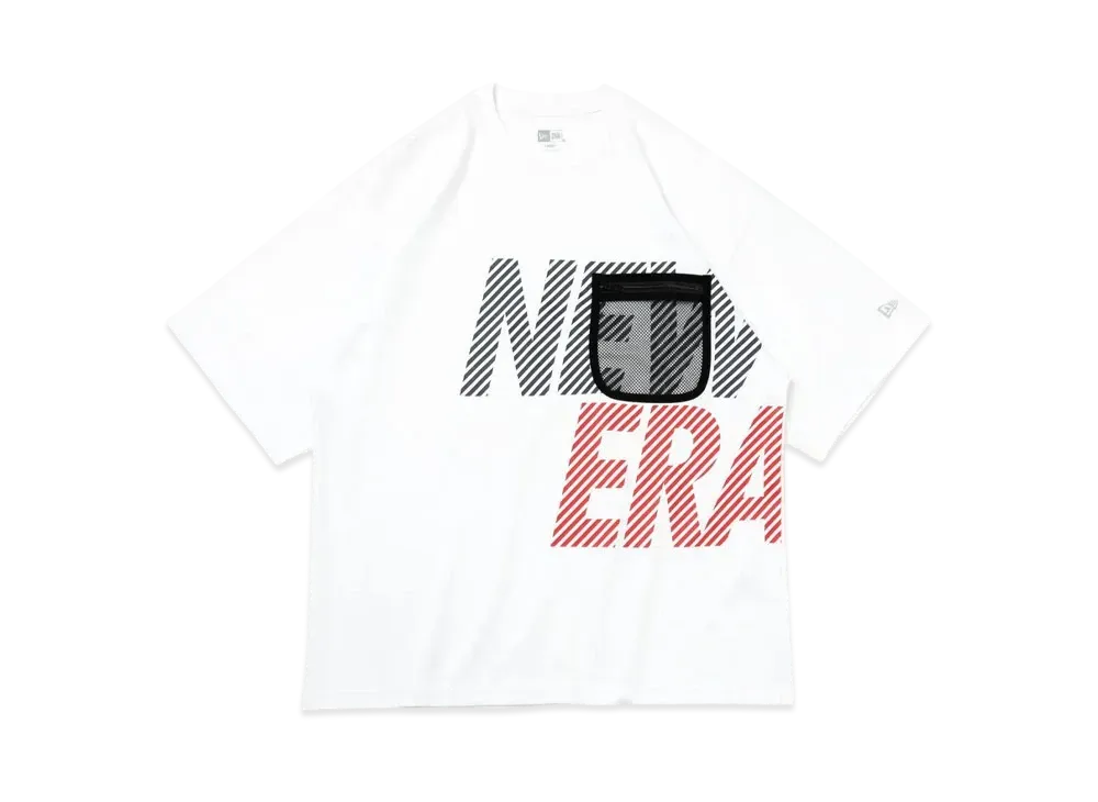 NEW ERA Performance Apparel Short Sleeve Oversized Performance T-shirt Mesh Pocket "White/Tricolor"