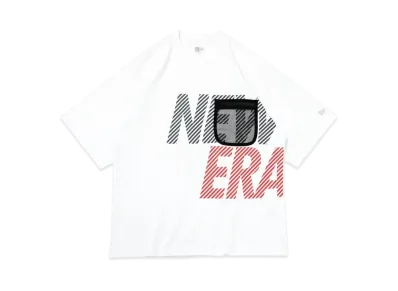 NEW ERA Performance Apparel Short Sleeve Oversized Performance T-shirt Mesh Pocket "White/Tricolor"