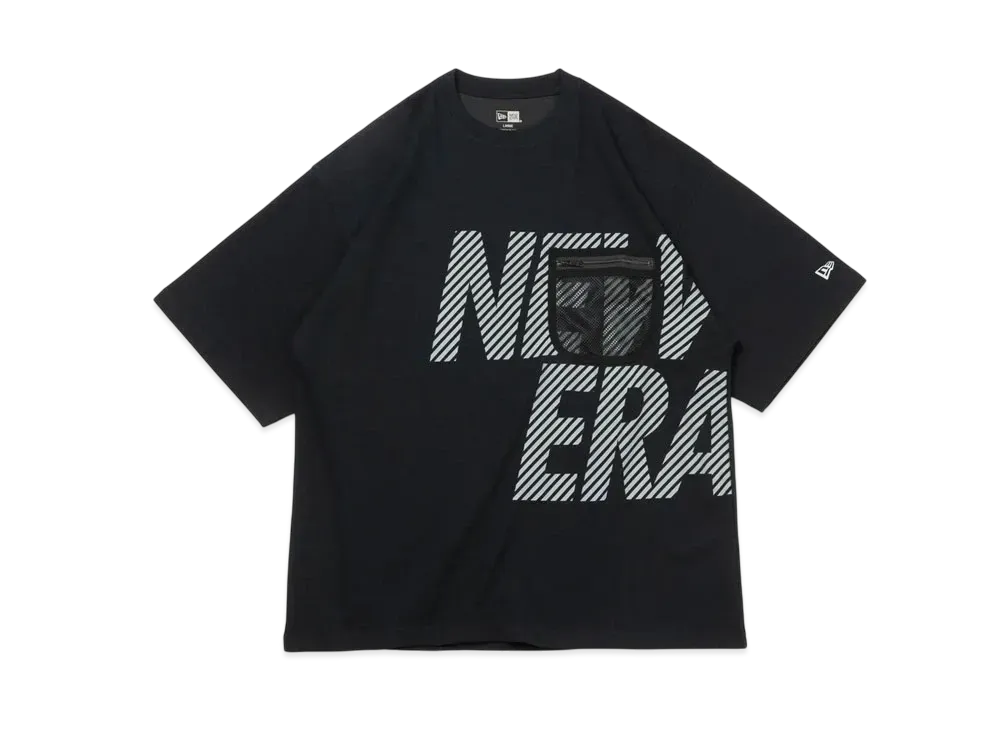 NEW ERA Performance Apparel Short Sleeve Oversized Performance T-shirt Mesh Pocket "Black/Gray"