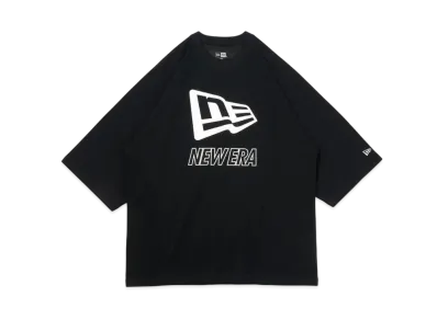 NEW ERA Performance Apparel 3/4 Sleeve Oversized Performance Raglan Sleeve T-Shirt Big Flag Logo "Black"
