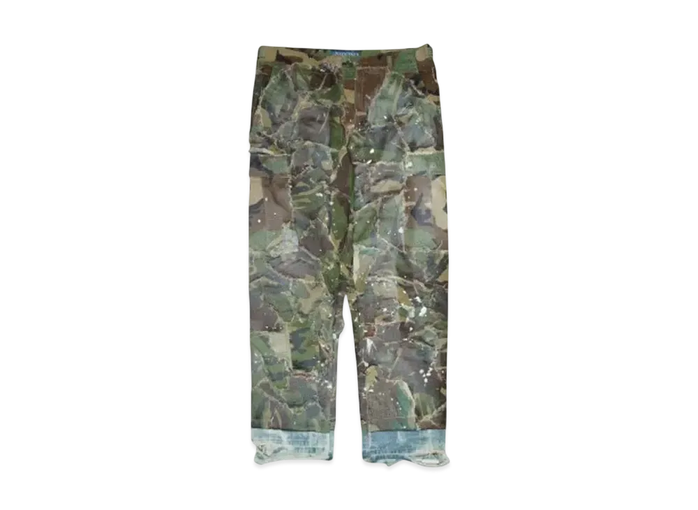 INNOCENCE NYC CAMO PATCHWORK DOCKING PANTS "CAMO WITH PAINT"