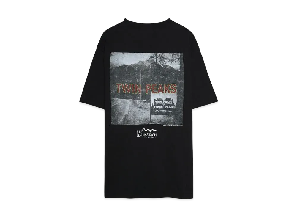 MANASTASH TWIN PEAKS TEE 02 "BLACK"