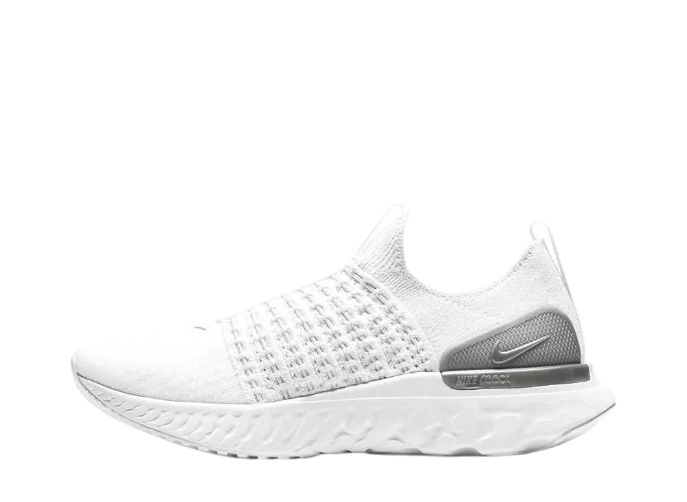 Nike Women's React Phantom Run Flyknit 2 "True White/White/Pure Platinum/Metallic Silver"