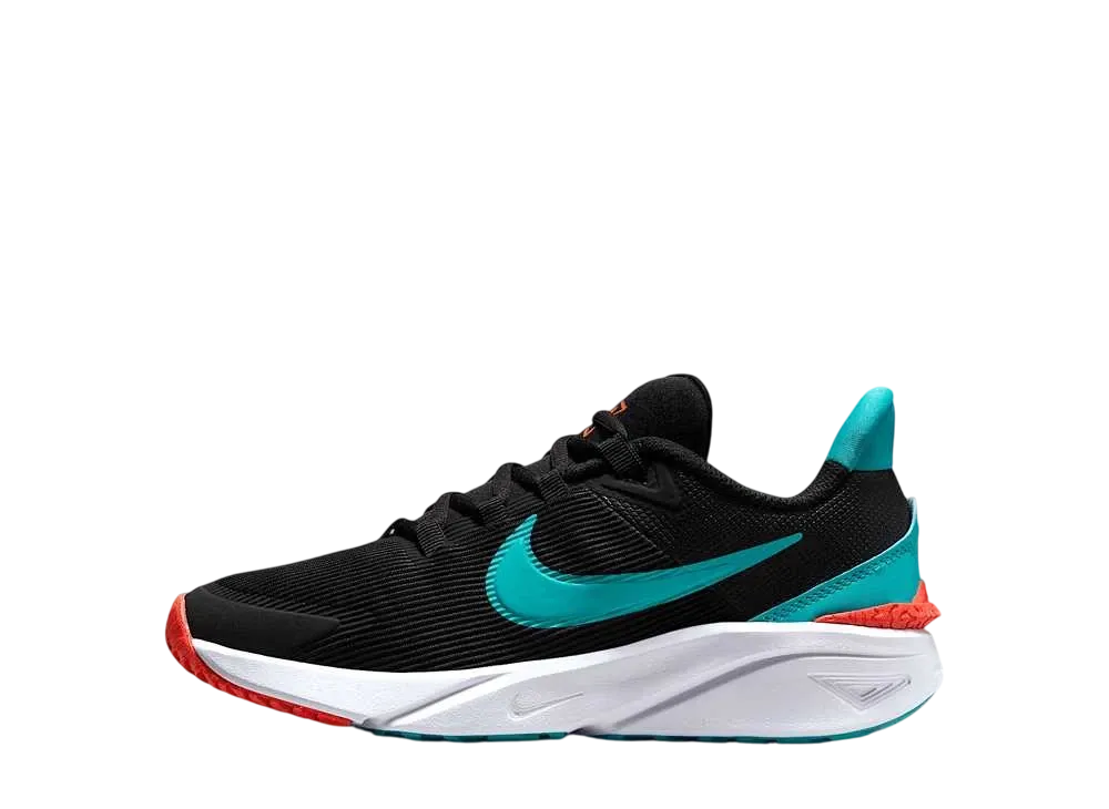 ナイキ GS スターランナー4 "ブラック/ブライトクリムゾン/ホワイト/ダスティーカクタス"