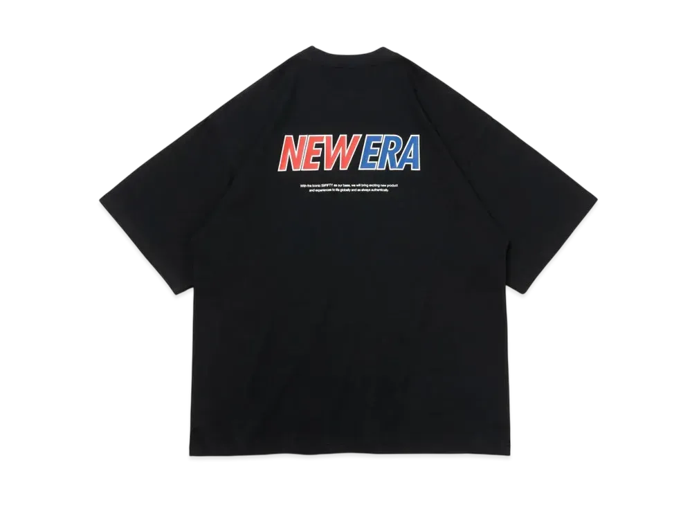 NEW ERA Performance Apparel Short Sleeve Oversized Performance T-shirt Word Mark Logo "Black/Tricolor"