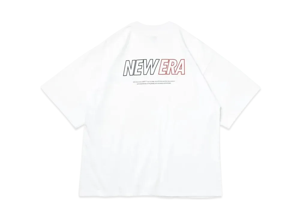 NEW ERA Performance Apparel Short Sleeve Oversized Performance T-shirt Word Mark Logo "White/Tricolor"