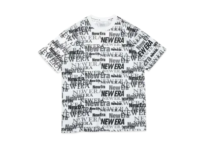 NEW ERA Performance Apparel Short Sleeve Tech T-shirt Text All Over "White"