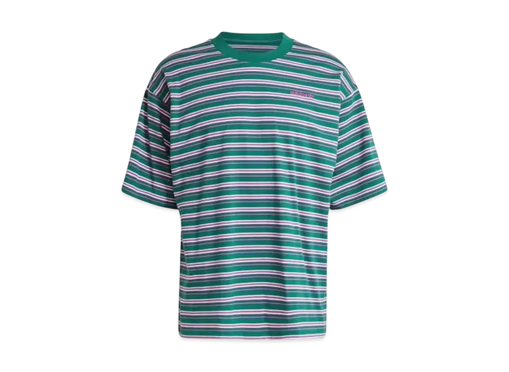 adidas 80s Loose Striped Short Sleeve T-Shirt "Collegiate Green"