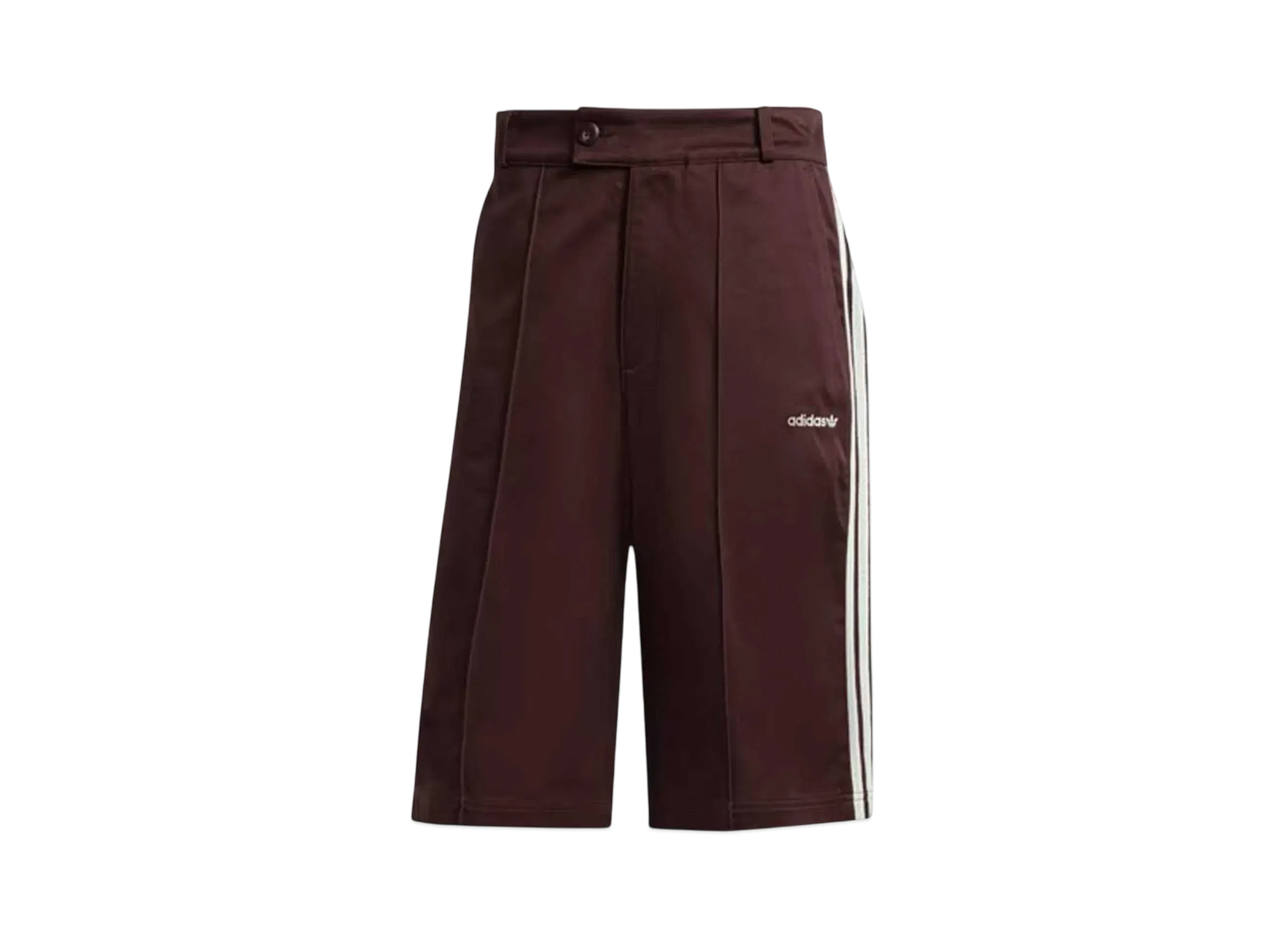 adidas 80s Loose Button Three Stripes Bermuda Shorts "Shadow Brown"