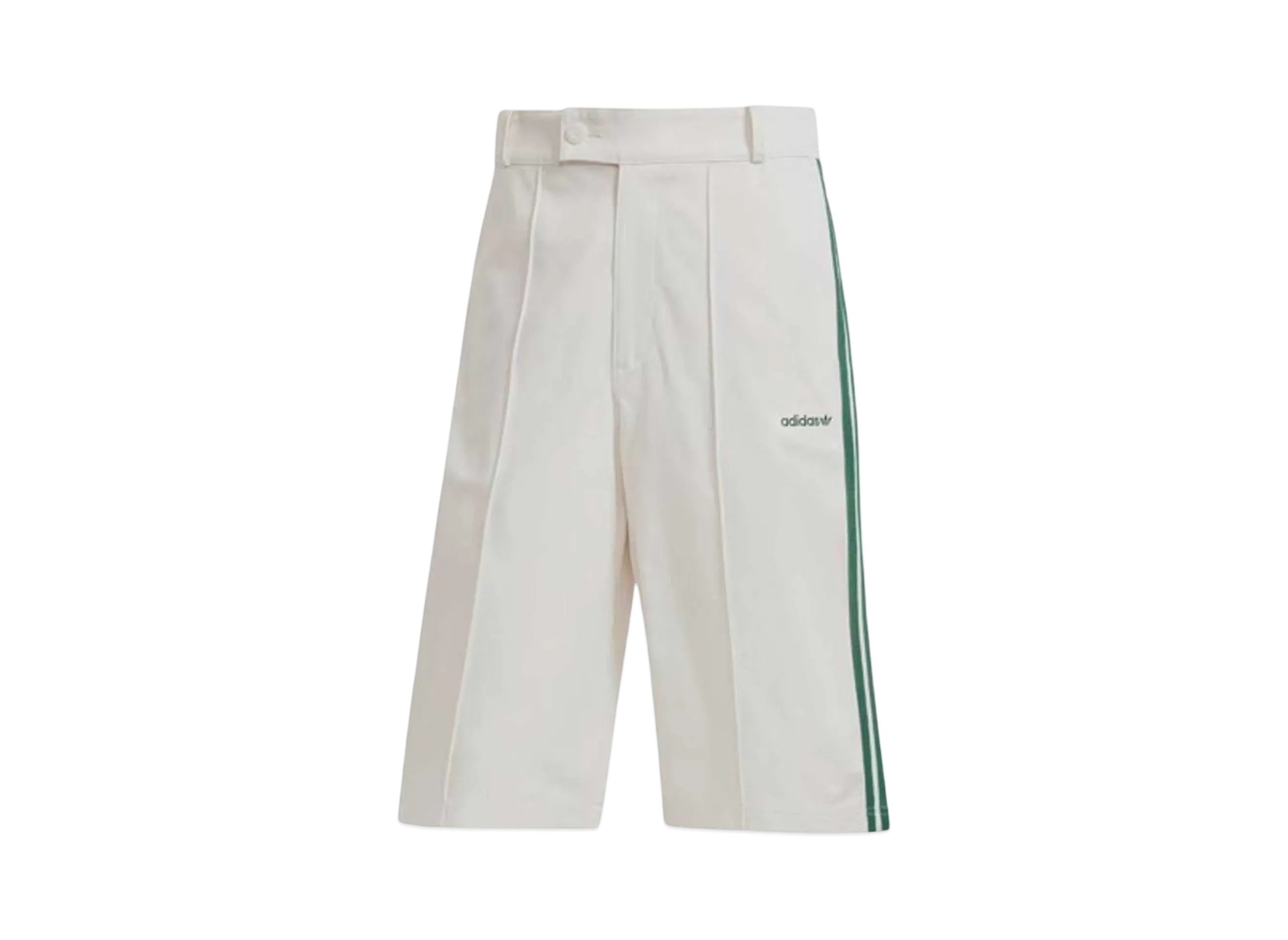 adidas 80s Loose Button Three Stripes Bermuda Shorts "Off White"