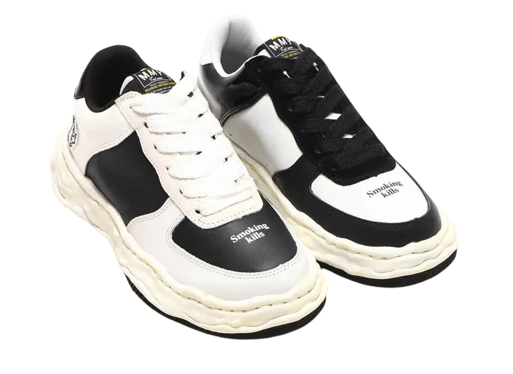 FR2 × atmos × Maison MIHARA YASUHIRO WAYNE OG Sole Leather Low-top Sneaker "White/Black"