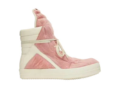 Rick Owens GeoBasket Cow Fur "Dusty Pink/Milk"