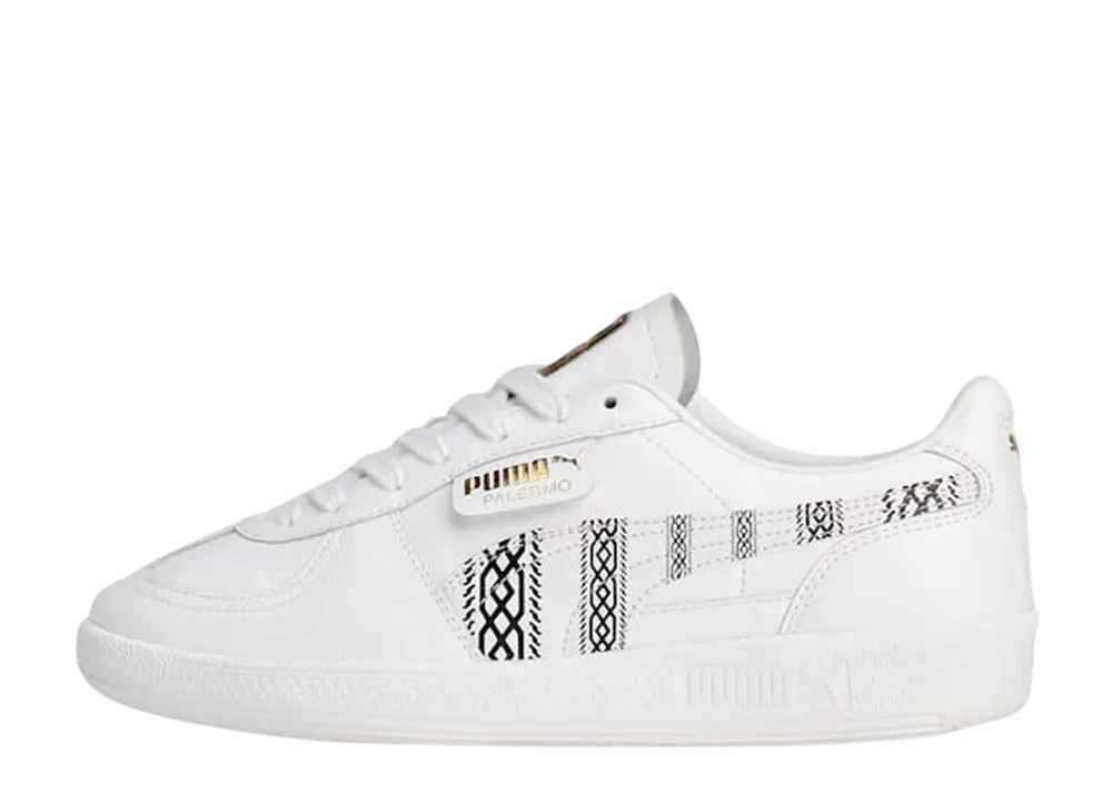 モンスターハンター × プーマ パレルモ レザー "プーマホワイト/プーマブラック/プーマゴールド"