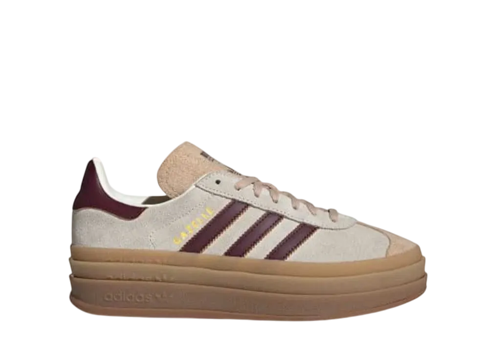 adidas Women's Gazelle Bold "Cream White/Maroon/Magic Beige"
