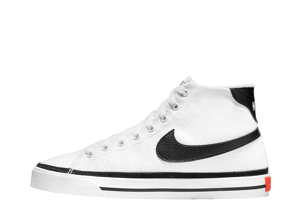 ナイキ ウィメンズ コート レガシー キャンバス ミッド "ホワイト/チームオレンジ/ブラック"