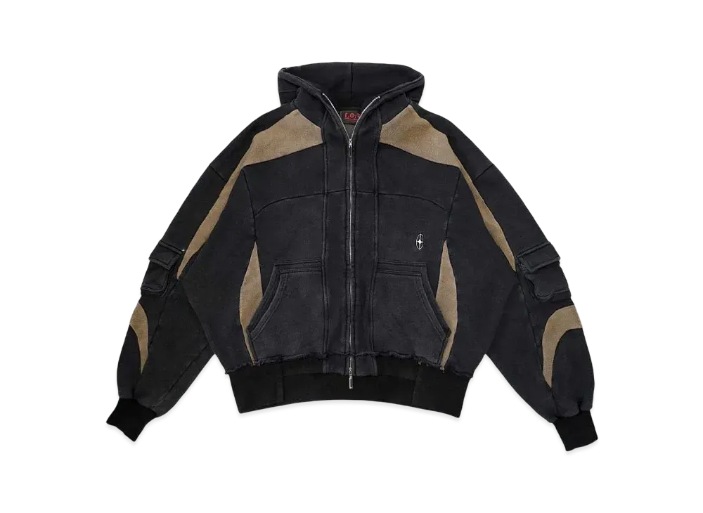 T.C.R BY TOUCHER T.C.R DARK RIDER ZIP-UP HOODIE "BLACK"