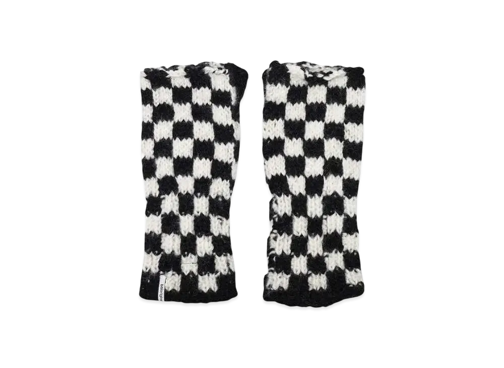Bal CHECKERED HAND KNIT GLOVE "BLACK"
