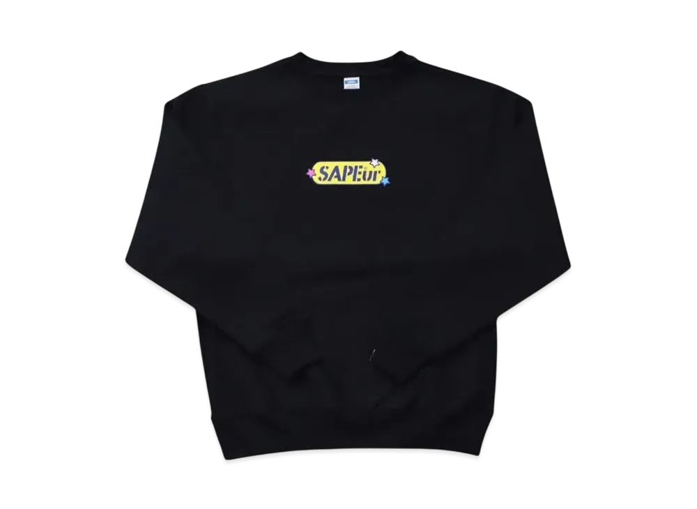 SAPEur Youth 70S Pop Head Crew Neck "Black"