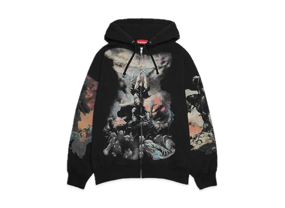 Supreme x Frank Frazetta Zip Up Hooded Sweatshirt "Black"