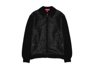 Supreme Woven Leather Zip Up Cardigan Supreme Woven Leather Zip Up Cardigan
