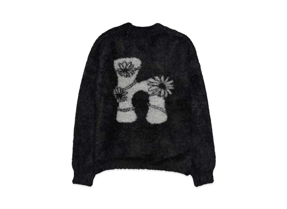 HTH H flower logo knit "BLACK"