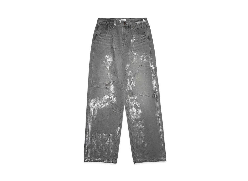 HTH foil print denim "BLACK"
