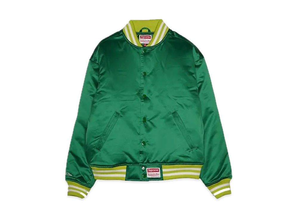 Supreme x Mitchell & Ness Satin Varsity Jacket "Green"