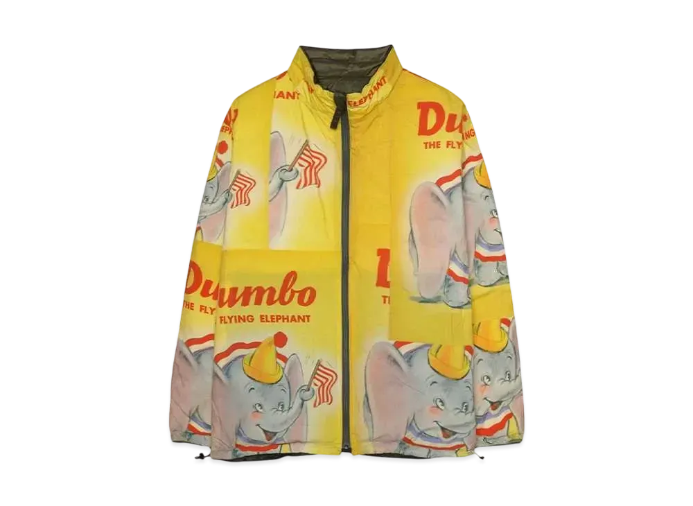 DISNEY x PORTER CLASSIC V/P PC LINER NYLON COLLECTION ZIP UP JACKET /DISNEY DUMBO "OLIVE"