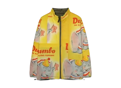 DISNEY x PORTER CLASSIC V/P PC LINER NYLON COLLECTION ZIP UP JACKET /DISNEY DUMBO "OLIVE"