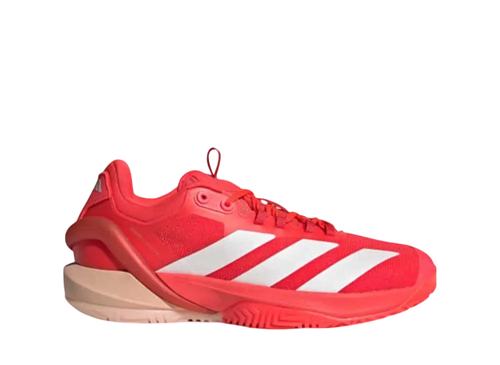 アディダス ウィメンズ アディゼロ サイバーソニック2 テニス "ルシッドレッド/ゼロメタリック/パウダーコーラル"