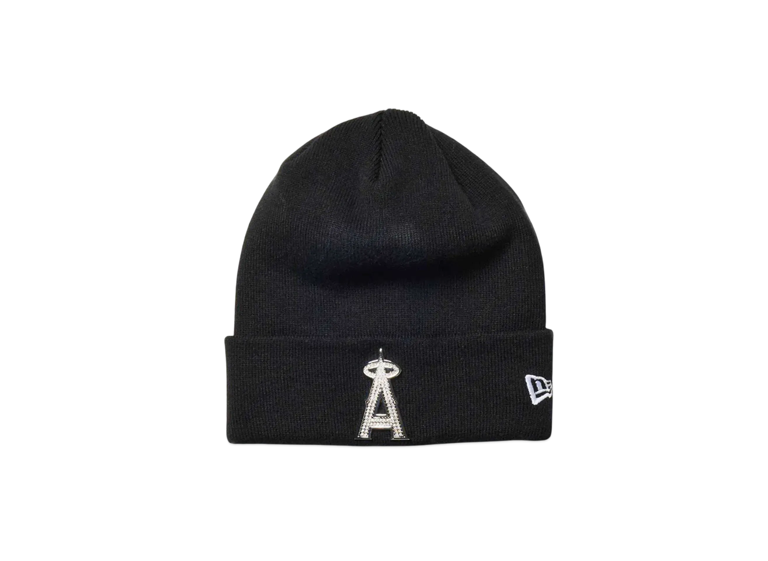 NEW ERA Basic Cuff Knit MLB Rhinestone Badge Los Angeles Angels "Black"