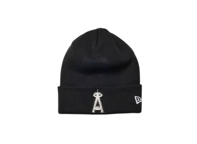 NEW ERA Basic Cuff Knit MLB Rhinestone Badge Los Angeles Angels "Black"