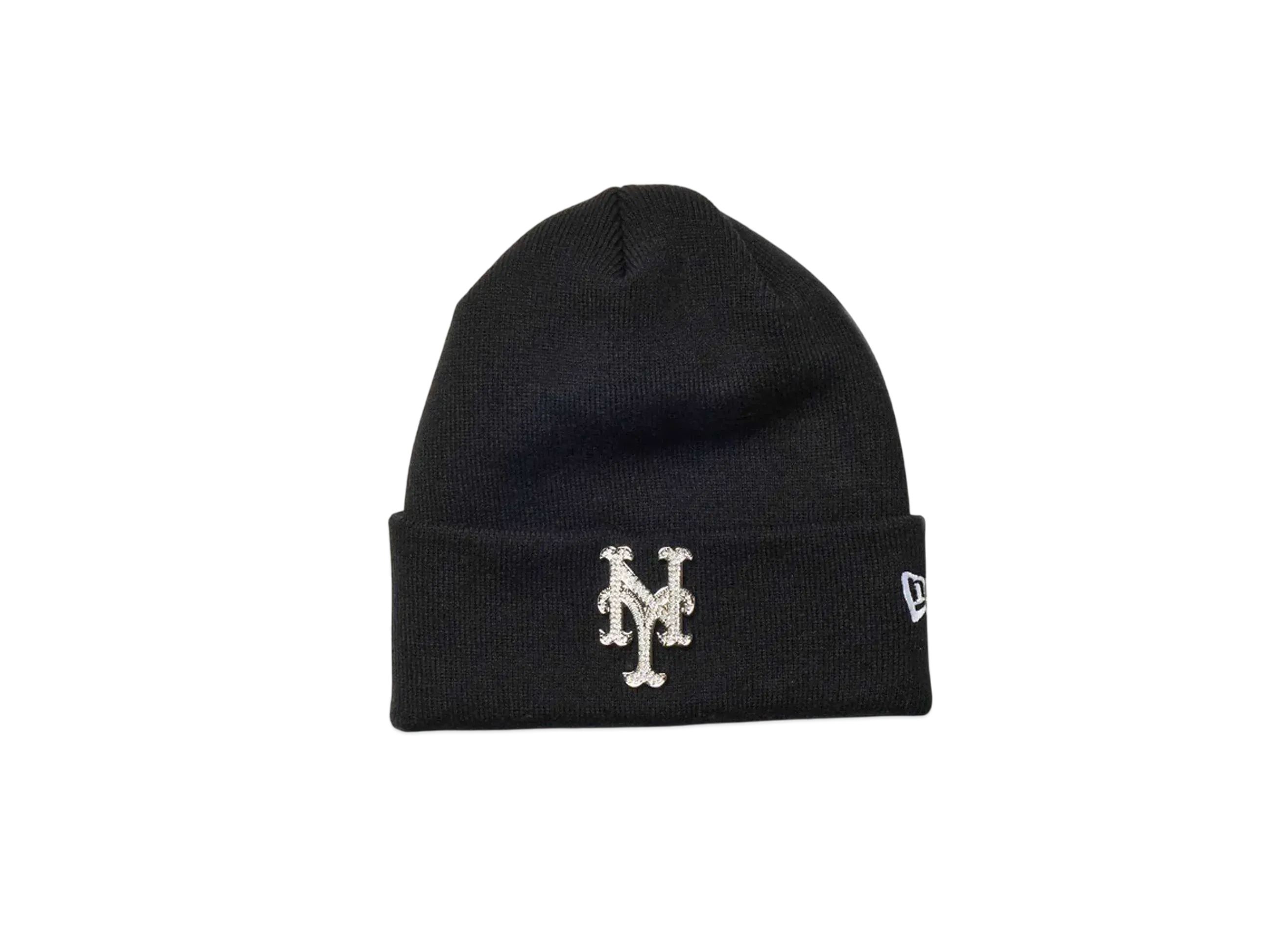NEW ERA Basic Cuff Knit MLB Rhinestone Badge New York Mets "Black"