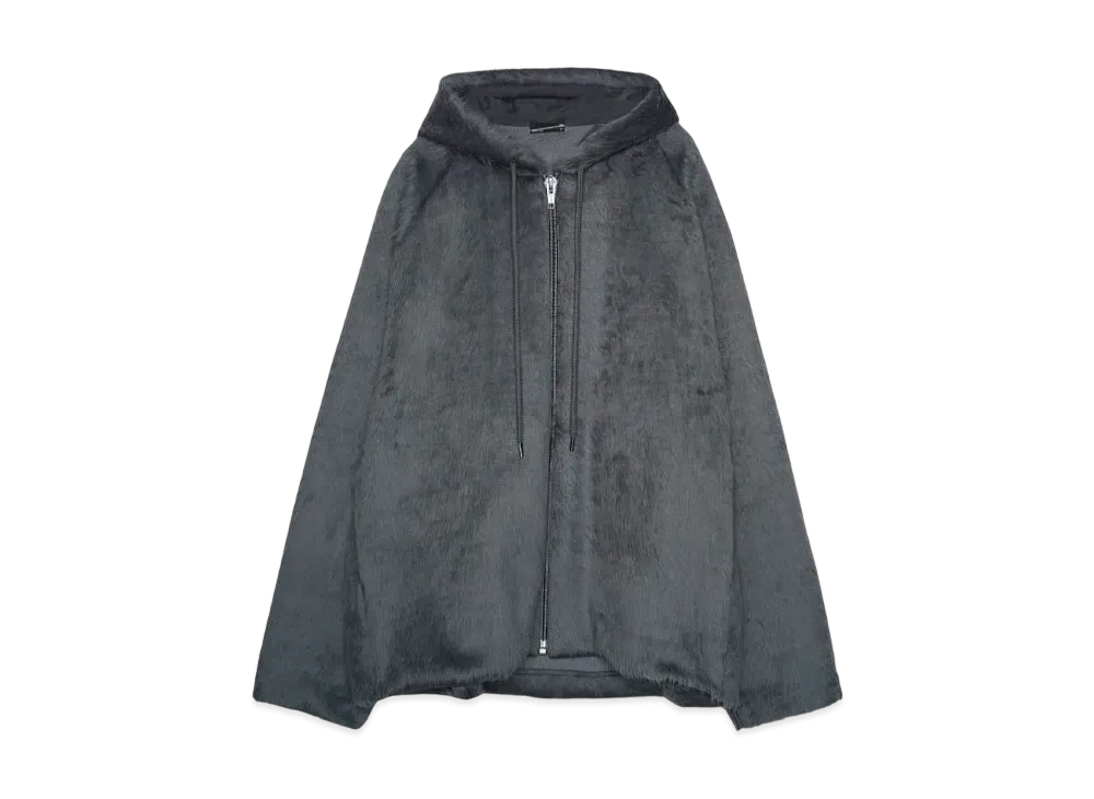 LAD MUSICIAN SHAGGY SWEAT ZIPUP PARKA "BLUE GRAY"