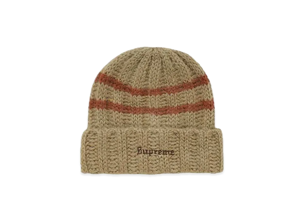 Supreme Brushed Stripe Beanie "Tan"