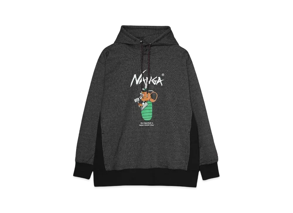 Jerry Ukai x NANGA ECO HYBRID Sleeping Jerry Marquez HOODIE "BLACK"