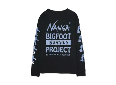 TACOMA FUJI x NANGA RECORDS BIGFOOT SURVEY PROJECT LOGO L/S TEE "BLACK"