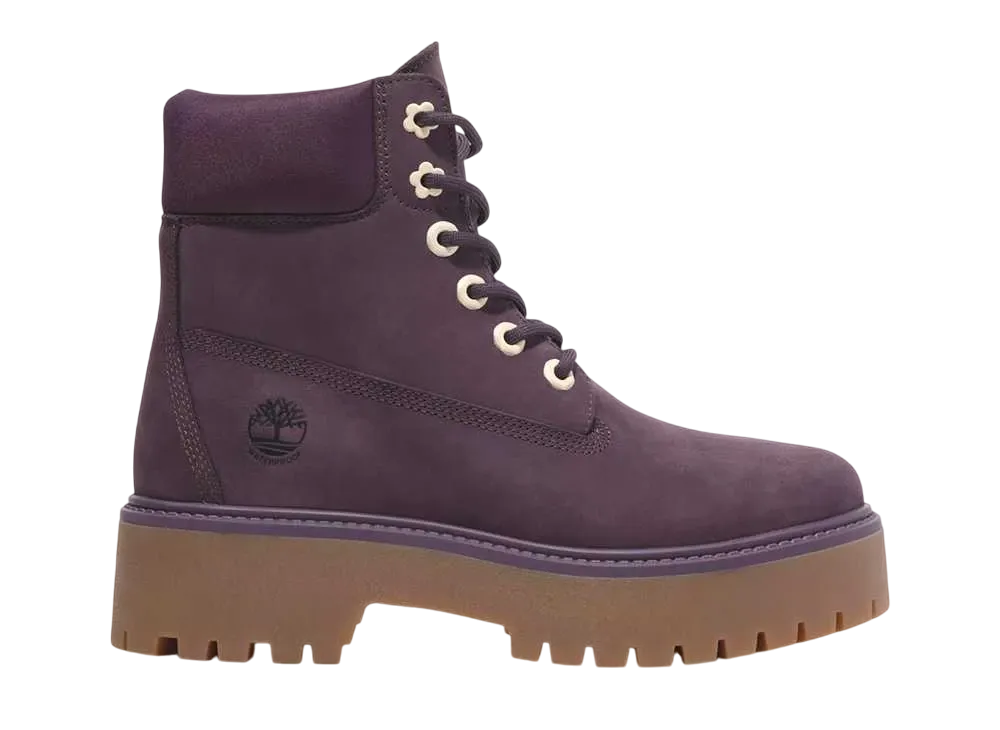 ティンバーランド ウィメンズ ストーン ストリート 6インチ レースアップ ウォータープルーフ ブーツ "ダークパープル"