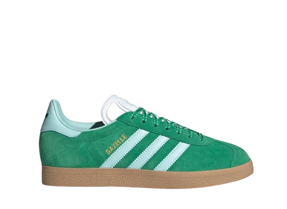 アディダスオリジナルス ウィメンズ ガゼル "グリーン/セミフラッシュアクア/ゴールドメタリック"