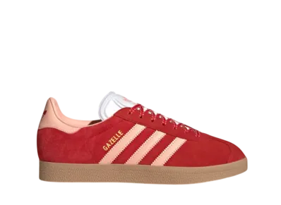 adidas Women's Gazelle "Better Scarlet/Glow Pink/Gold Metallic"