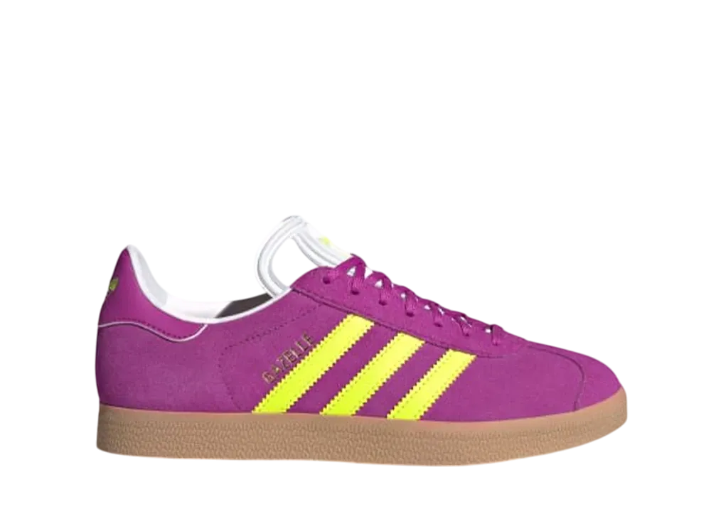 アディダスオリジナルス ウィメンズ ガゼル "パープルバースト/ソーラーイエロー/オフホワイト"
