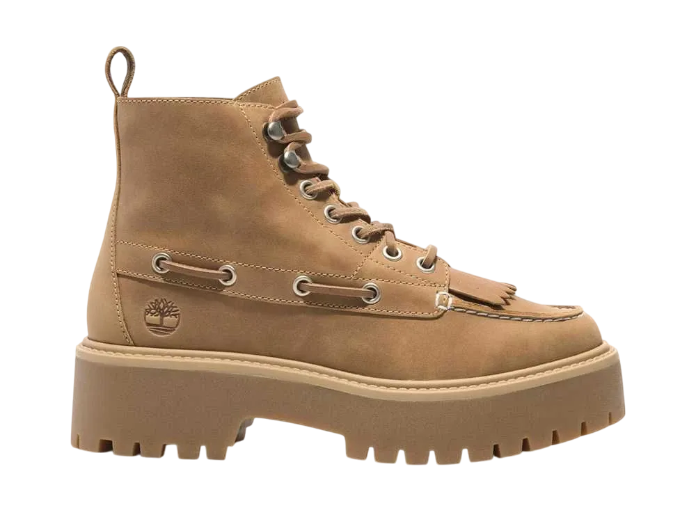 ティンバーランド ウィメンズ トーン ストリート ミッド 7アイ プラットフォーム ブーツ "ウィート"
