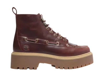 Timberland Women's Stone Street Mid 7 Eye Platform Boot "Burgundy"